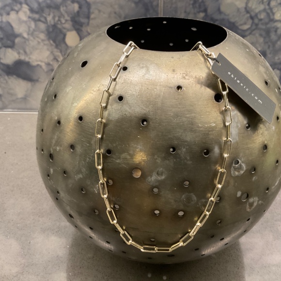 10K Gold Plated U Link Chain Necklace, 14” NWT - Picture 2 of 4